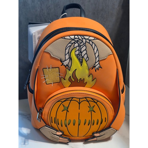 Loungefly Handbags - Loungefly Trick r Treat Sam Light Up Mini Backpack Orange Horror Movie Bag NEW
